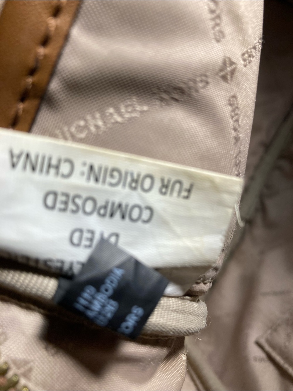 Michael Kors Cream Logo Aspen Patch Backpack with Tan Trim - Picture 11 of 14